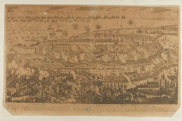 El Bombardeo de Copenhague y la Rendición de la Flota Danesa, septiembre de 1807, publicado por John Fairburn en 1807