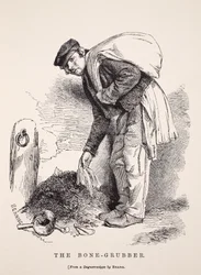 El recolector de huesos, ilustración de London Labour and London Poor de Henry Mayhew, pub. 1862
