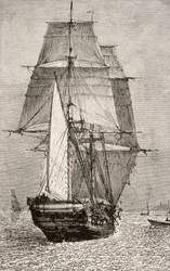El bergantín HMS Beagle, de 
