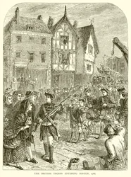 Las tropas británicas entrando en Boston, 1768