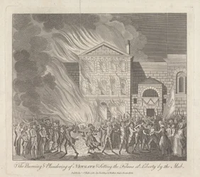 El incendio y saqueo de Newgate y la liberación de los delincuentes por la multitud