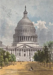 El Capitolio, Washington DC (litografía en color)
