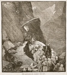 Los cartagineses cruzando los Alpes