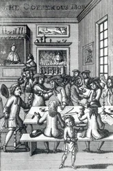 La turba de la cafetería, por Edward Ward, tomado de Vulgus Britannicus, 1710