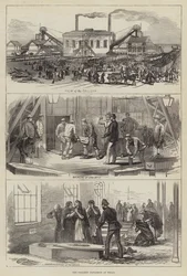 La explosión de la mina en Wigan (grabado)