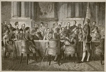 El Congreso de Viena, ilustración de Cassells Illustrated History of England