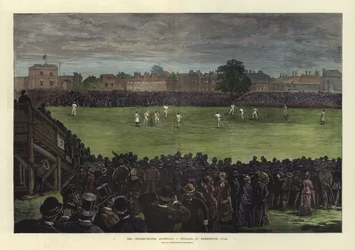 El partido de críquet, Australia contra Inglaterra, en Kennington Oval
