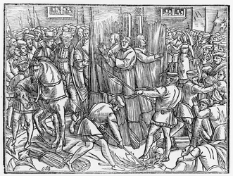 La Muerte y Quema de los Mártires Más Constantes de Cristo, Doctor Robert Barns, Thomas Garret y William Hierome, en Smithfield en 1541, de 