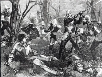 La Muerte del Hacedor de Reyes en la Batalla de Barnet, c.1880