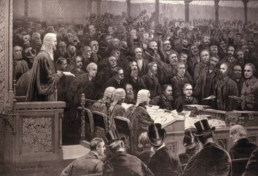 La división en la Cámara de los Comunes sobre la cuestión de la autonomía irlandesa, 