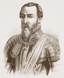El Duque de Alba (del retrato de Tiziano), ilustración de La Historia del Protestantismo de James Aitken Wylie (1808-1890), pub. 1878