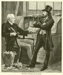 El duque de Wellington y el maníaco (grabado)