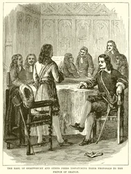 El conde de Shrewsbury y otros pares enviando sus propuestas al Príncipe de Orange