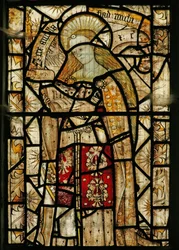 La ventana este (Ew) que representa a la Virgen María en la Anunciación