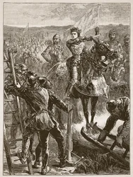 Los ingleses ante Harfleur, ilustración de Cassells Illustrated History of England