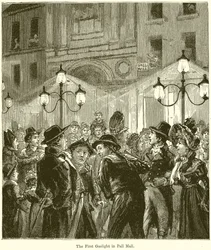 El primer alumbrado de gas en Pall Mall