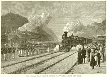 El Cortejo Fúnebre llevando el Cuerpo del General Grant pasando por West Point