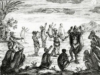 Los hotentotes adoran la luna, ilustración de 