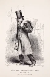 El Hombre de Ropa Vieja Judío, después de un daguerrotipo de Richard Beard, ilustración de London Labour and London Poor por Henry Mayhew, pub. 1862
