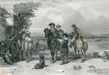 El Rey en su viaje a los Escoceses, grabado por Frederick. T. Heath, 1844