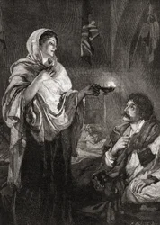 La dama de la lámpara: Florence Nightingale en el hospital de los cuarteles de Scutari, Turquía, durante la guerra de Crimea.