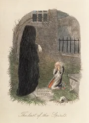 El último de los espíritus, ilustración de A Christmas Carol por Charles Dickens 1843