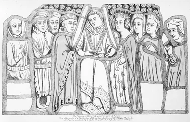El matrimonio de Enrique VI y Margarita de Anjou, pub. por J. Carter Hamilton, 1793