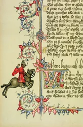 El Mercader, detalle facsímil de Los Cuentos de Canterbury, de Geoffrey Chaucer (c.1342-1400)