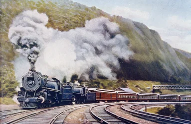 El Pacífico del New York Chicago Express, ilustración de The Wonder Book of Railways, decimocuarta edición editada por Harry Golding, 1929