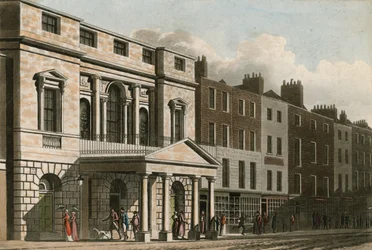 La fachada palladiana y el pórtico de entrada del Panteón en 1814