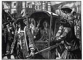 El Pueblo de Edimburgo escoltando al Duque de Hamilton al Palacio de Holyrood en 1706
