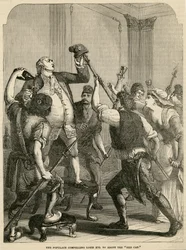 El pueblo obligando a Luis XVI a adoptar el gorro rojo, 1792