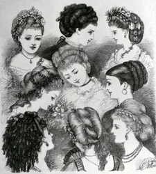 Las modas actuales en el cabello, 1870