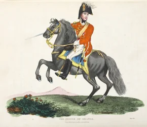 El Príncipe de Orange, ilustración de Un Relato Histórico de la Batalla de Waterloo por William Mudford, 1816