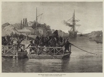 La ruta del Príncipe a la India, El Kantara, Canal de Suez (grabado)