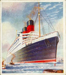 El "Queen Mary" (litografía en color)
