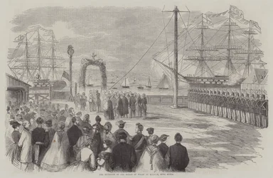 Recepción del Príncipe de Gales en Halifax, Nueva Escocia (grabado)