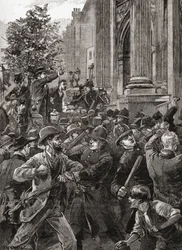 Los Reform Leaguers en la manifestación de Hyde Park de 1866.