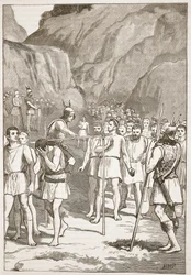 Los romanos pasando bajo el yugo en las Horcas Caudinas