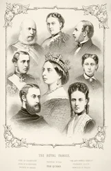 La familia real de la reina Victoria, de «The National and Domestic History of England» de William Hickman Smith Aubrey (1858-1916), publicado en Londres, hacia 1890