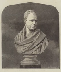 El Centenario de Scott, Sir Walter Scott, del Busto de Chantrey (grabado)