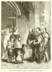 Los pares escoceses exigiendo la custodia de los hijos de la reina Margarita