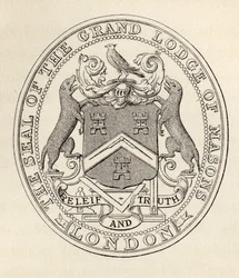 El sello de la Gran Logia de Masones, Londres, antes de 1813, de 