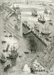 El asedio de Rochelle, de La historia de Francia, por Emile de Bonnechose, publicado por Ward, Lock and Co, Londres