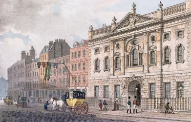La fachada sur de Ironmongers Hall, de 