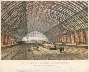 La Estación de Ferrocarril de St Pancras, Midland, Londres, erigida en los años 1866-69