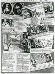 El popurrí del escenario que representa el gusto educado de la ciudad y los méritos incomparables del poeta G., Polly Peachum y el Capitán Macheath, c.1728