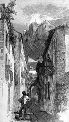 La calle debajo del Alcázar, Málaga, España, de 