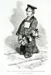 El vendedor callejero de ralladores de nuez moscada, c.1840