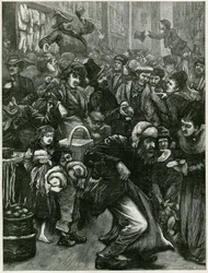 Las preguntas sobre el comercio dominical - un boceto en Petticoat Lane